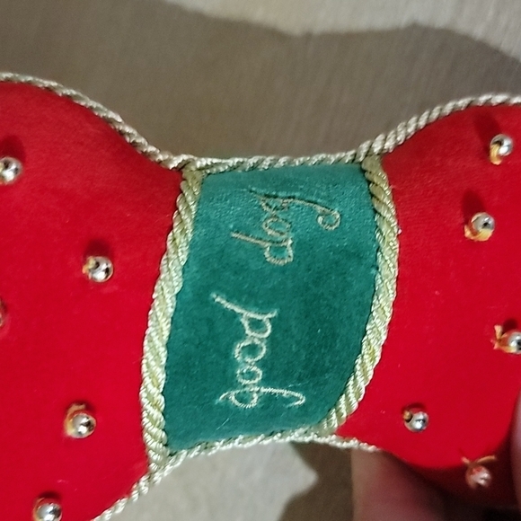 "Good Dog" Bone Velvet Christmas Ornament - Picture 3 of 5